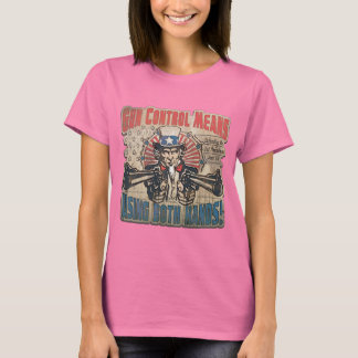 Camiseta Controle De Arma Significa Duas Mãos Retro
