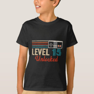 Camiseta Controle de Jogo de Criança de Aniversário do Níve