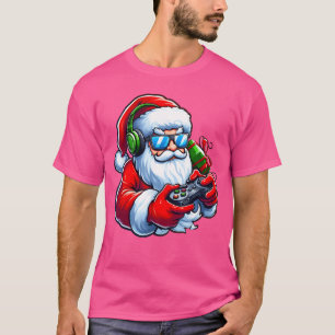Camiseta Controle de Jogo de Vídeo Game Legal do Papai Noel