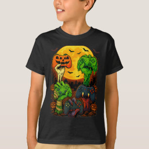 Camiseta Controle de Jogo Esqueleto Zumbi Múmia de Hallowee