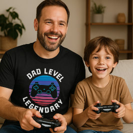 Camiseta Controle de Jogo Lendário Nível Pai Dia dos Pais