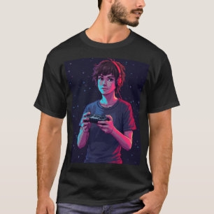 Camiseta Controle de Jogo Pixel Art Retro Gamer 8 Bit Nost