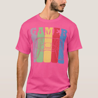 Camiseta CONTROLE DE JOGOS GAMER 90s RETRÔ FAIXA DE COR fri