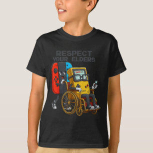 Camiseta Controle de Jogos Respeite Seus Anciãos Retro Engr