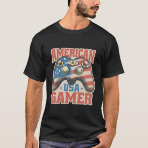 Camiseta Controle de USA Gamer Americano Arte Patriótica