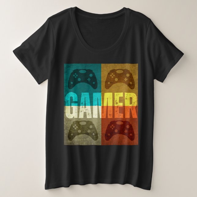 CAMISETA CONTROLE DE VÍDEO GAME RETRÔ GAMER  (Frente do Design)