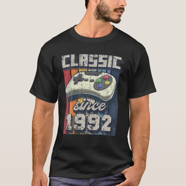 Camiseta Controle de vídeo retrô clássico de 1992 com anive (Frente)