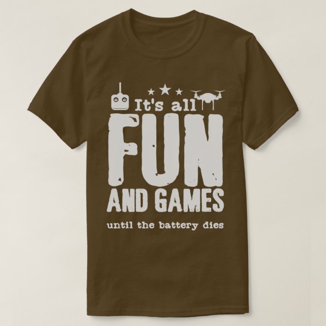 Camiseta Controle remoto da bateria com drones de aspas do  (Frente do Design)