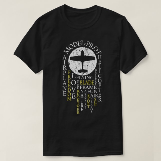 Camiseta Controle remoto de definição de avião piloto RC (Frente do Design)