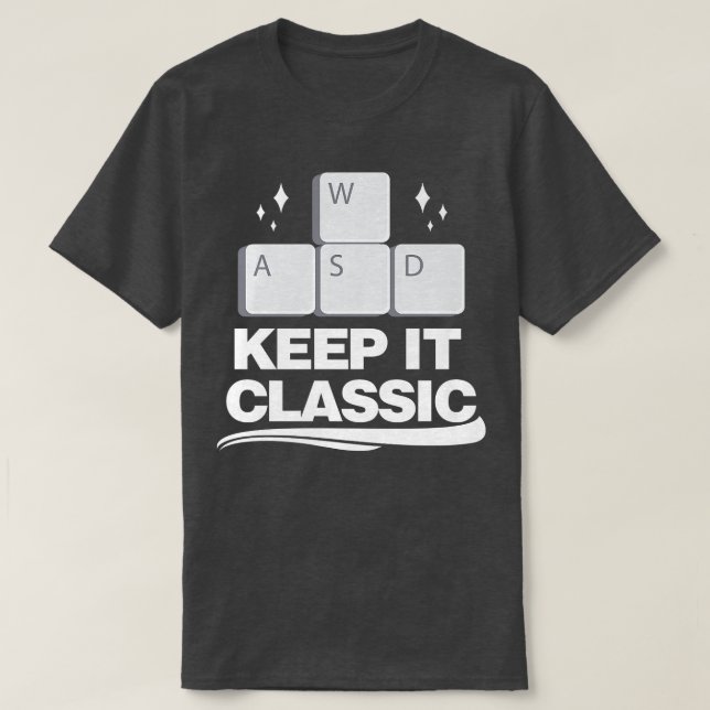 Camiseta Controle WASD de Videos games Clássicos  (Frente do Design)