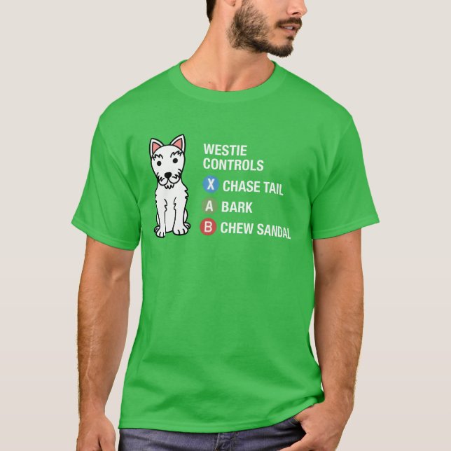 Camiseta Controles de videogame Westie de presente para ami (Frente)
