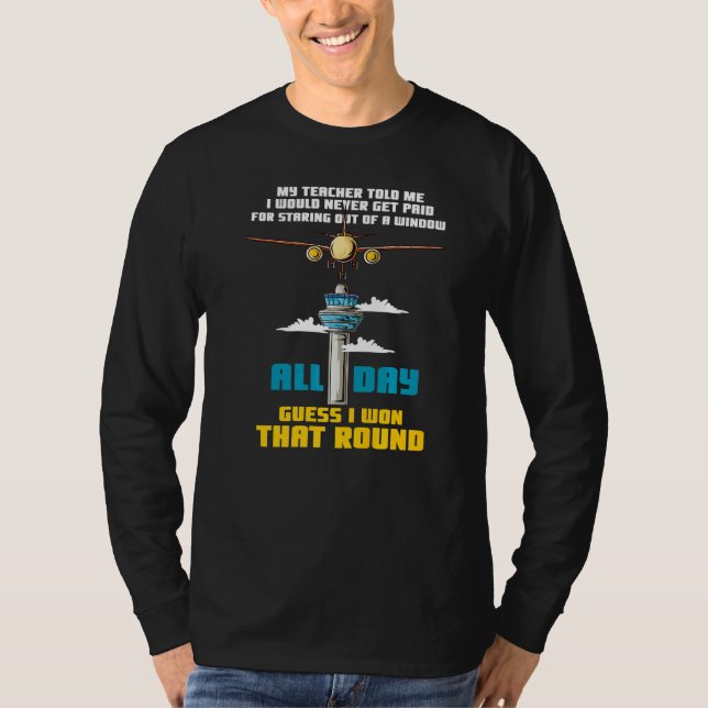 Camiseta Controlo De Voo Atc De Controlador De Tráfego Aére (Frente)