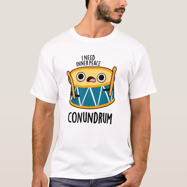 Camiseta Conundrum Engraçado Drummer Drum Pun (Frente)