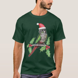 Camiseta Conure cheeked verde do Natal