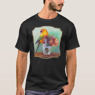 Camiseta Conure e flores de Sun