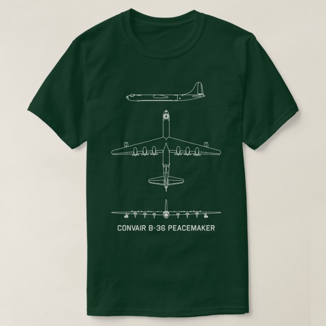 Camiseta Convair B36 Peacemaker American Strategic Bomber P (Frente do Design)