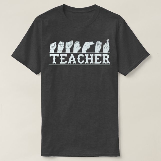 Camiseta Conversa de ASL do professor de idioma de sinais (Frente do Design)