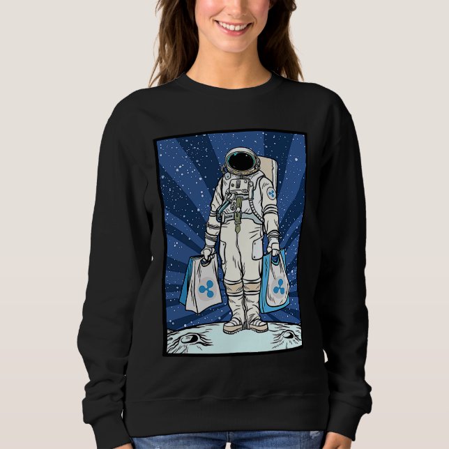 Camiseta Conversa sobre Criptomoeda XRP Para a Lua Espaço R (Frente)
