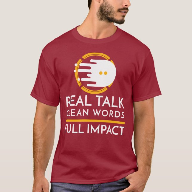 Camiseta Conversação Real. Palavras Limpas. Impacto no chei (Frente)