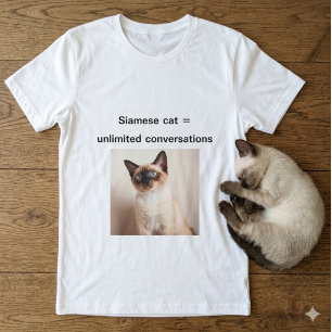 Camiseta Conversas Ilimitadas Gato Siamês Personal