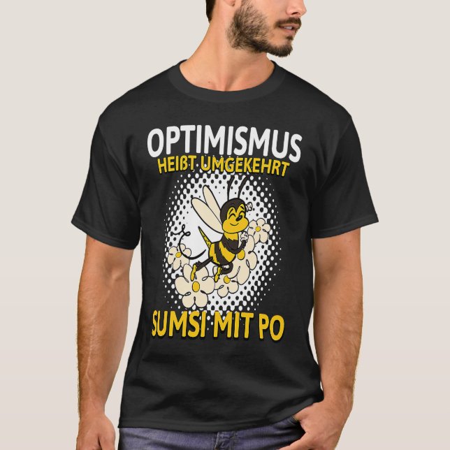 Camiseta Conversely, backprint optimism means Sumsi with Po (Frente)