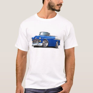 Camiseta Convertible 1955 Azul-Branco de Chevy Belair