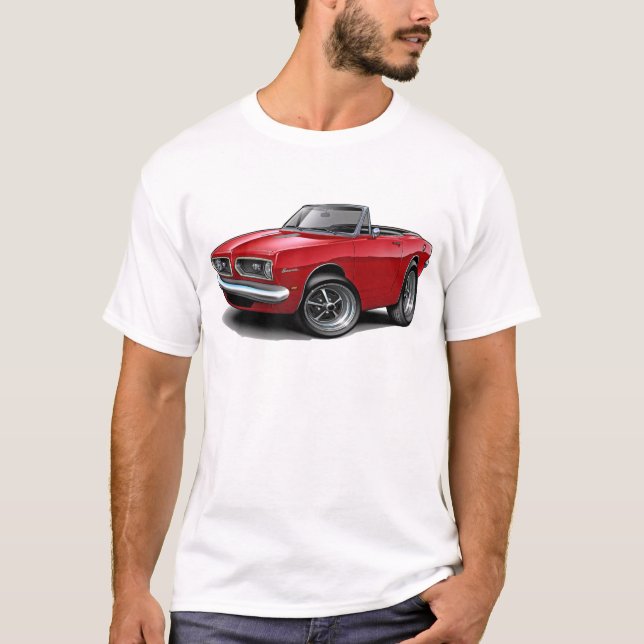 Camiseta Convertible 1967-69 vermelho do Barracuda (Frente)