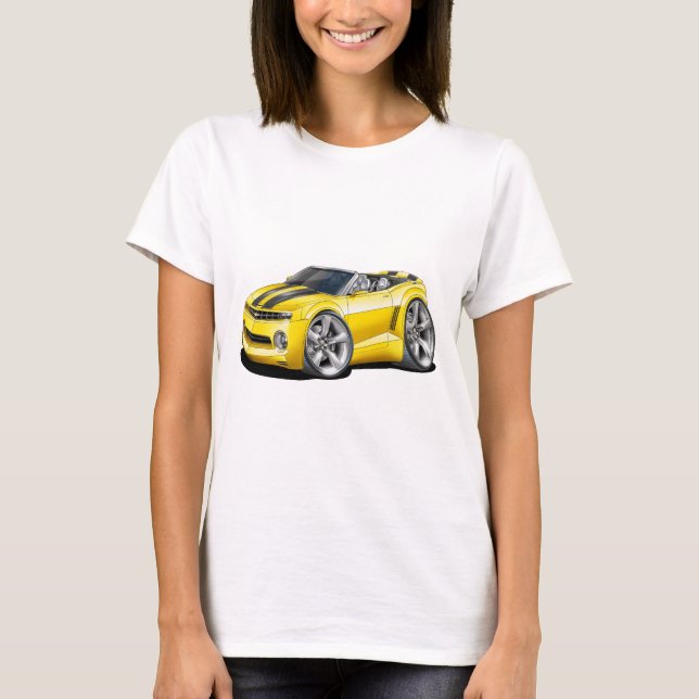 Camiseta Convertible 2012 Amarelo-Preto de Camaro (Frente)