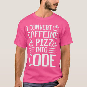 Camiseta Converto Cafeína E Pizza Em Pizza De Código