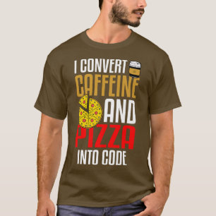Camiseta Converto Cafeína E Pizza Em Pizza De Código