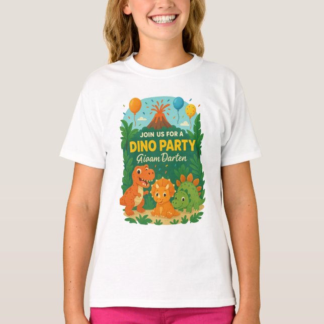 Camiseta Convite ao aniversário de criança - Datas do Parti (Frente)