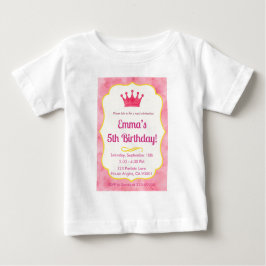 Camiseta Convite de Aniversário para Coroa Rosa | zazzlemad