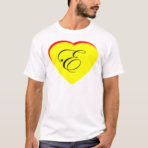 Camiseta Convite De Casamento Coração Vermelho E Amarelo O 