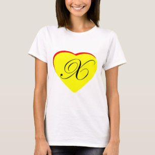 Camiseta Convite De Casamento Coração Vermelho X Amarelo O