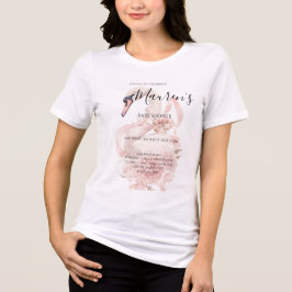 Camiseta Convite de Chá de Bebê Menina com Laço Rosa