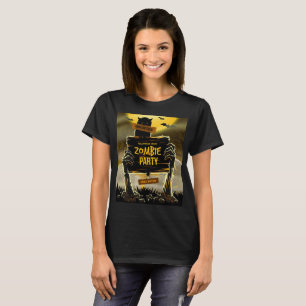 Camiseta Convite de Halloween para festa de zumbis