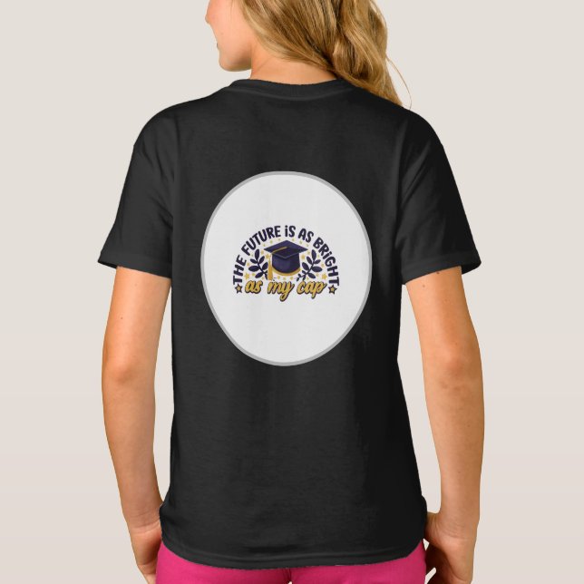 Camiseta convite elegante azul e dourado (Verso)