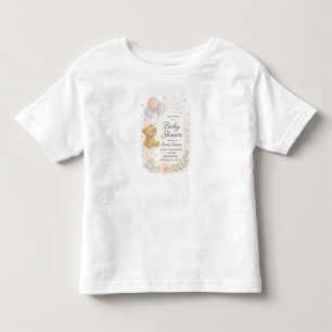 Camiseta Convite para Chás de fraldas Bonitos - Urso de Ted