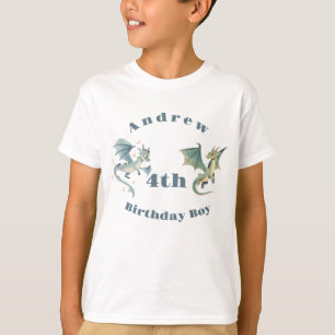 Camiseta Convite para Festa de Aniversário de Meninos Dragõ