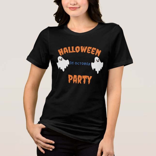 Camiseta Convite para Festa de Halloween Spooky com Fantasm (Frente)
