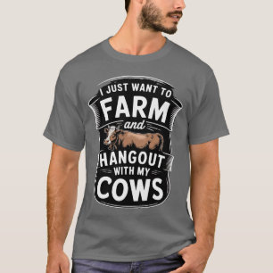 Camiseta Conviver com meu gado de criação de gado fazendeir