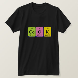 Camiseta Cook com mesa periódica