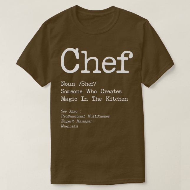 Camiseta Cook Definition Kitchen Chef do cozinhar (Frente do Design)