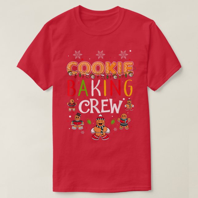 Camiseta Cookie Baking Crew Casamento de Pão de Natal (Frente do Design)