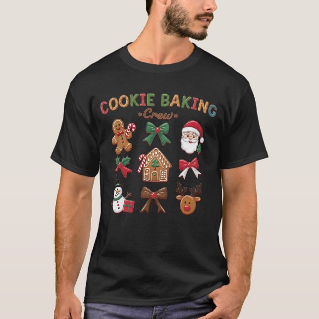 Camiseta Cookie Baking Crew Correspondente ao Natal (Frente)