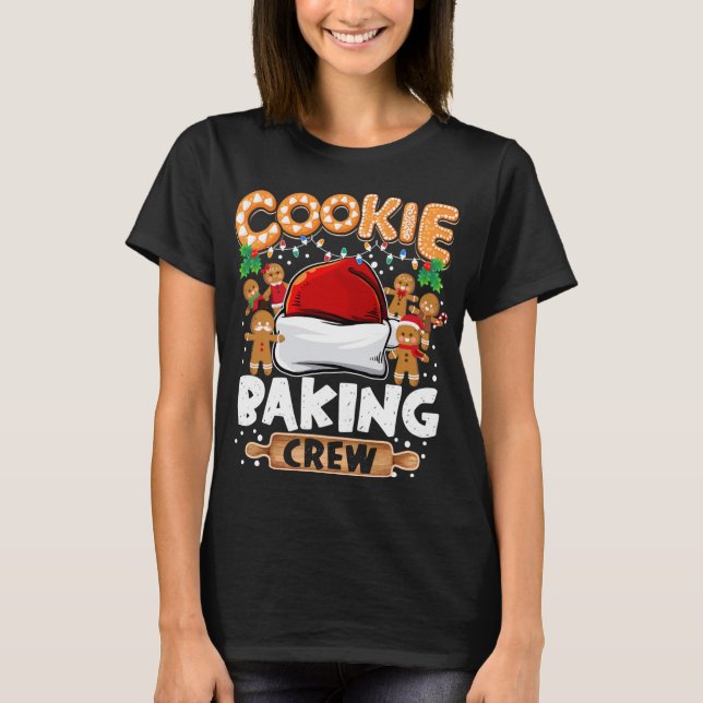 Camiseta Cookie Baking Crew Engraçado Luzes de Natal Ginger (Frente)