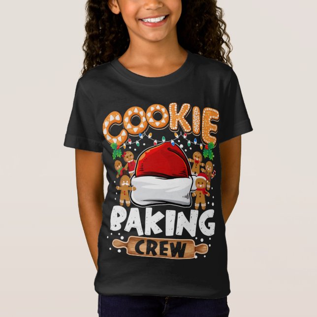 Camiseta Cookie Baking Crew Engraçado Luzes de Natal Ginger (Frente)