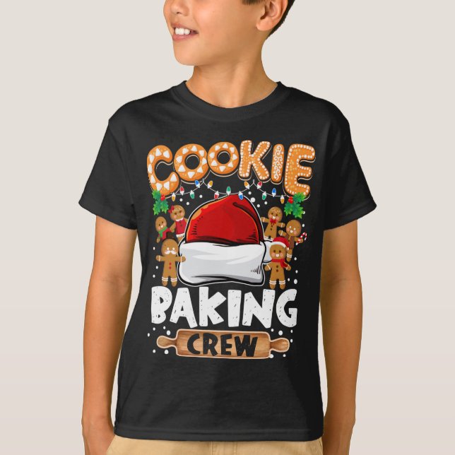 Camiseta Cookie Baking Crew Engraçado Luzes de Natal Ginger (Frente)