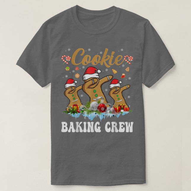 Camiseta Cookie Baking Crew Família Natal Gingerpão Te (Frente do Design)