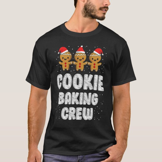 Camiseta Cookie Baking Crew Família Natal Gingerpão Te (Frente)